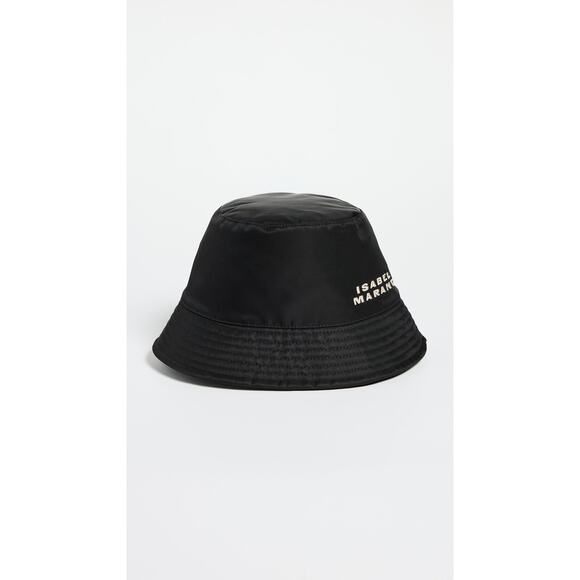 Isabel Marant Black Nylon 'Haley' Logo Hat Size 57 - NWT